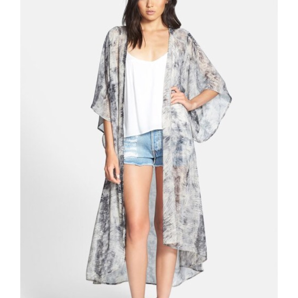 Nordstrom ASTR Snakeskin Print Duster Kimono SZ S